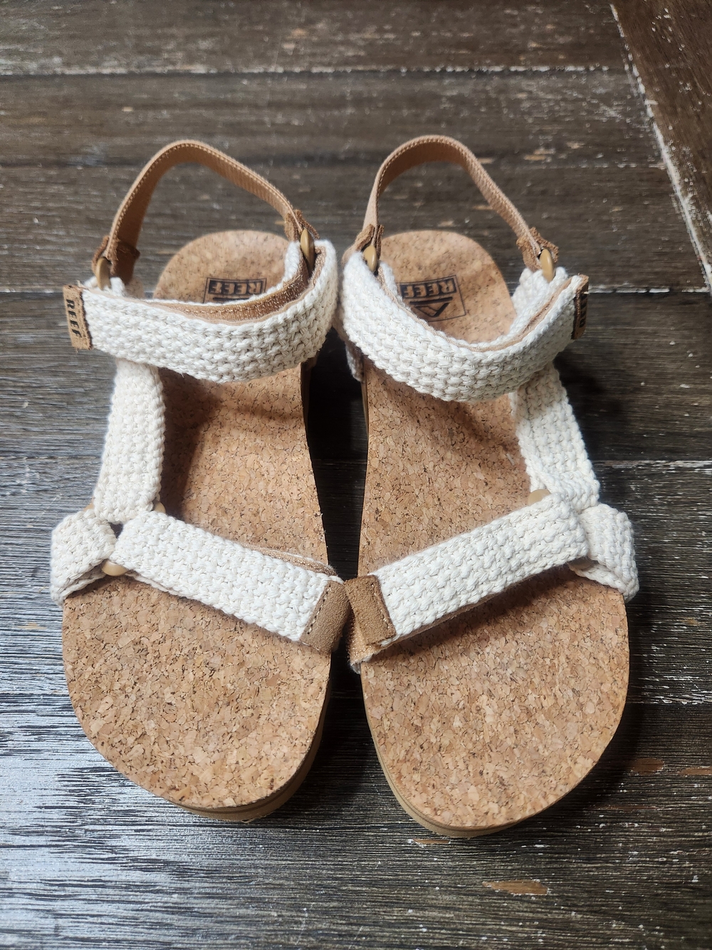REEF Cushion Rem Hi Women's Woven Platform Sandals White US 8